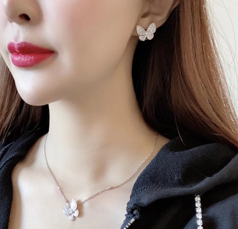[Love Lucky]BUTTERFLY ALL DIAMOND EARRINGS