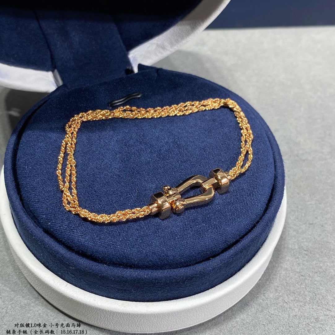 [Love Lucky]FORCE SMALL HORSESHOE  DIAMOND CHAIN ROPE BRACELET