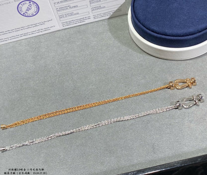[Love Lucky]FORCE SMALL HORSESHOE  DIAMOND CHAIN ROPE BRACELET