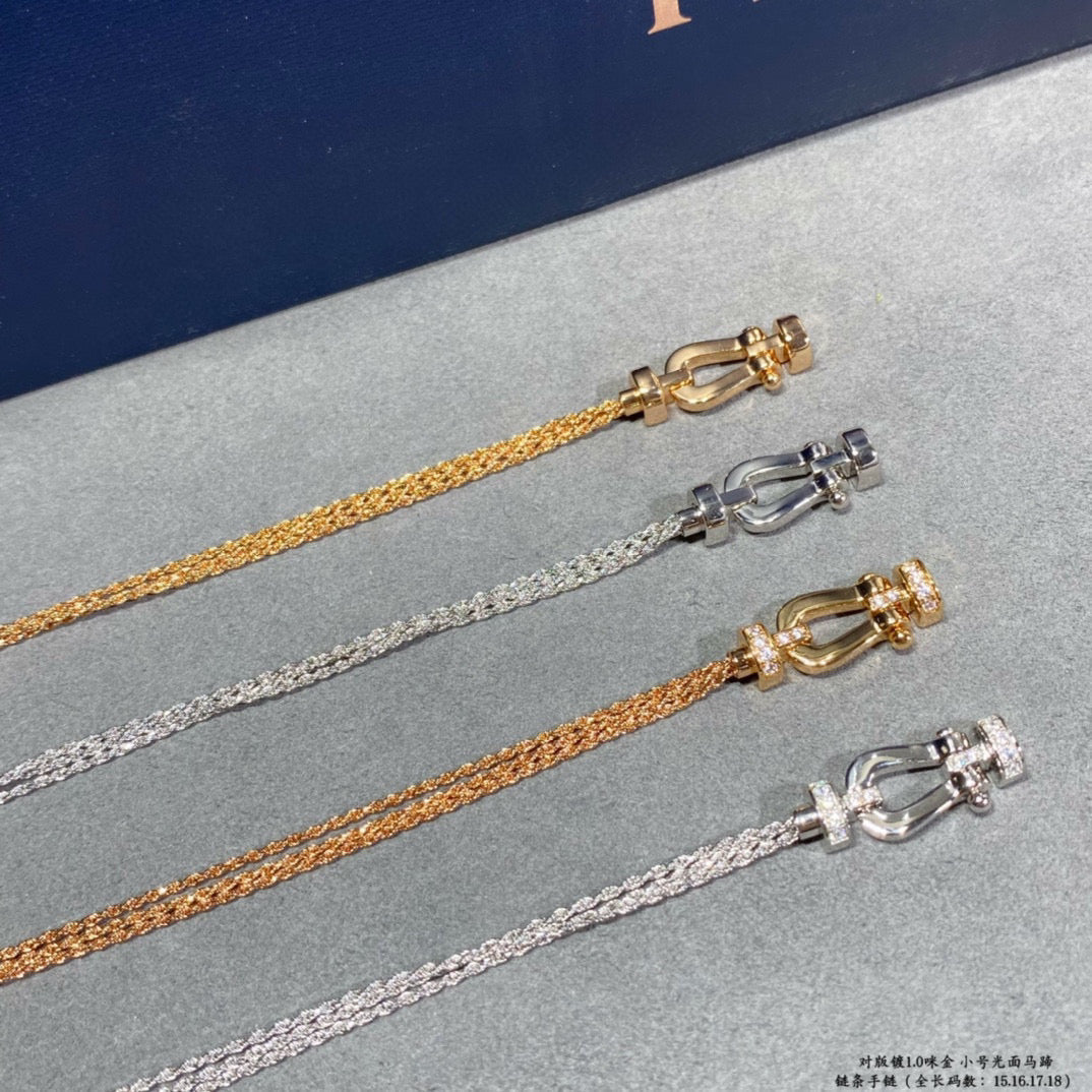 [Love Lucky]FORCE SMALL HORSESHOE  DIAMOND CHAIN ROPE BRACELET