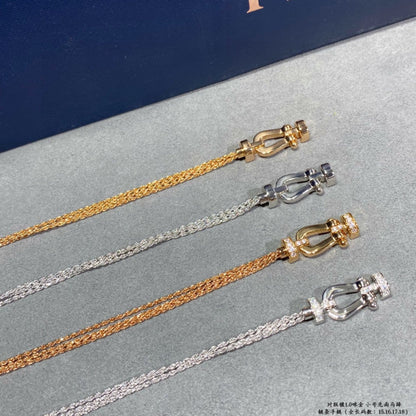 [Love Lucky]FORCE SMALL HORSESHOE  DIAMOND CHAIN ROPE BRACELET