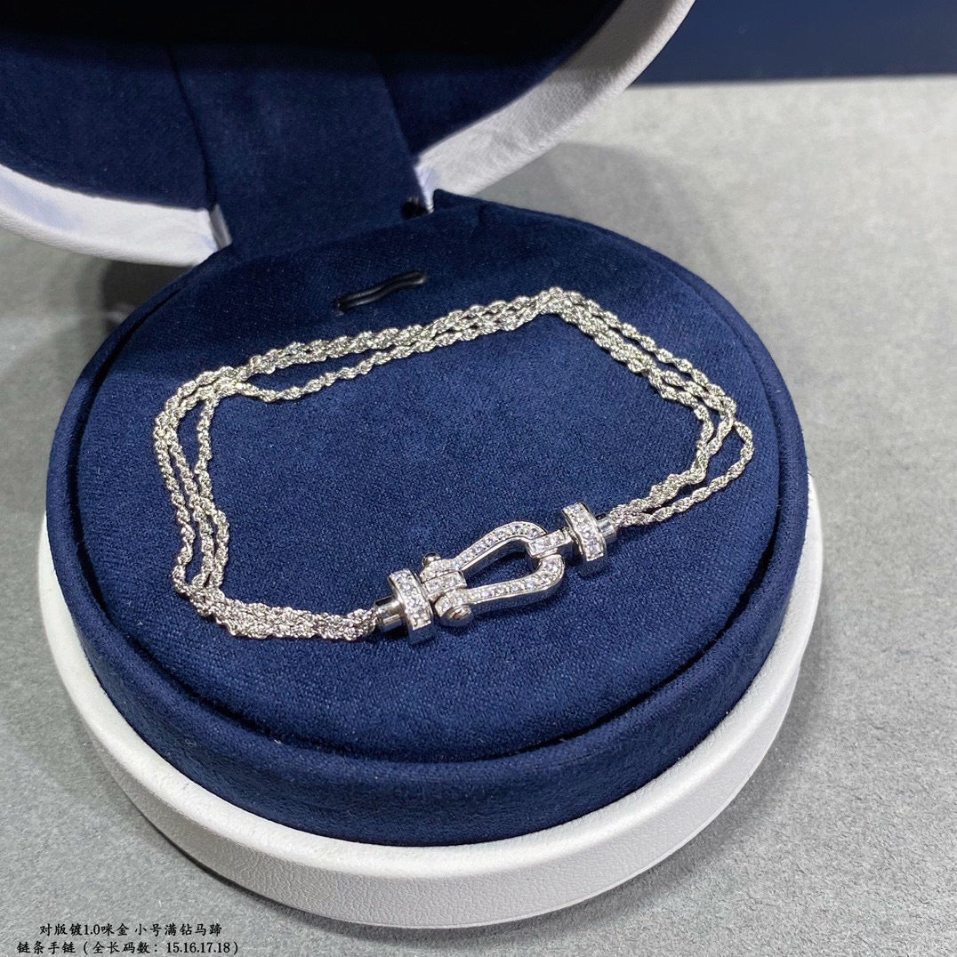 [Love Lucky]FORCE SMALL HORSESHOE  DIAMOND CHAIN ROPE BRACELET