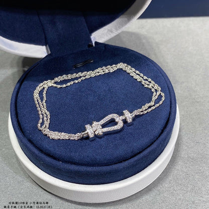 [Love Lucky]FORCE SMALL HORSESHOE  DIAMOND CHAIN ROPE BRACELET