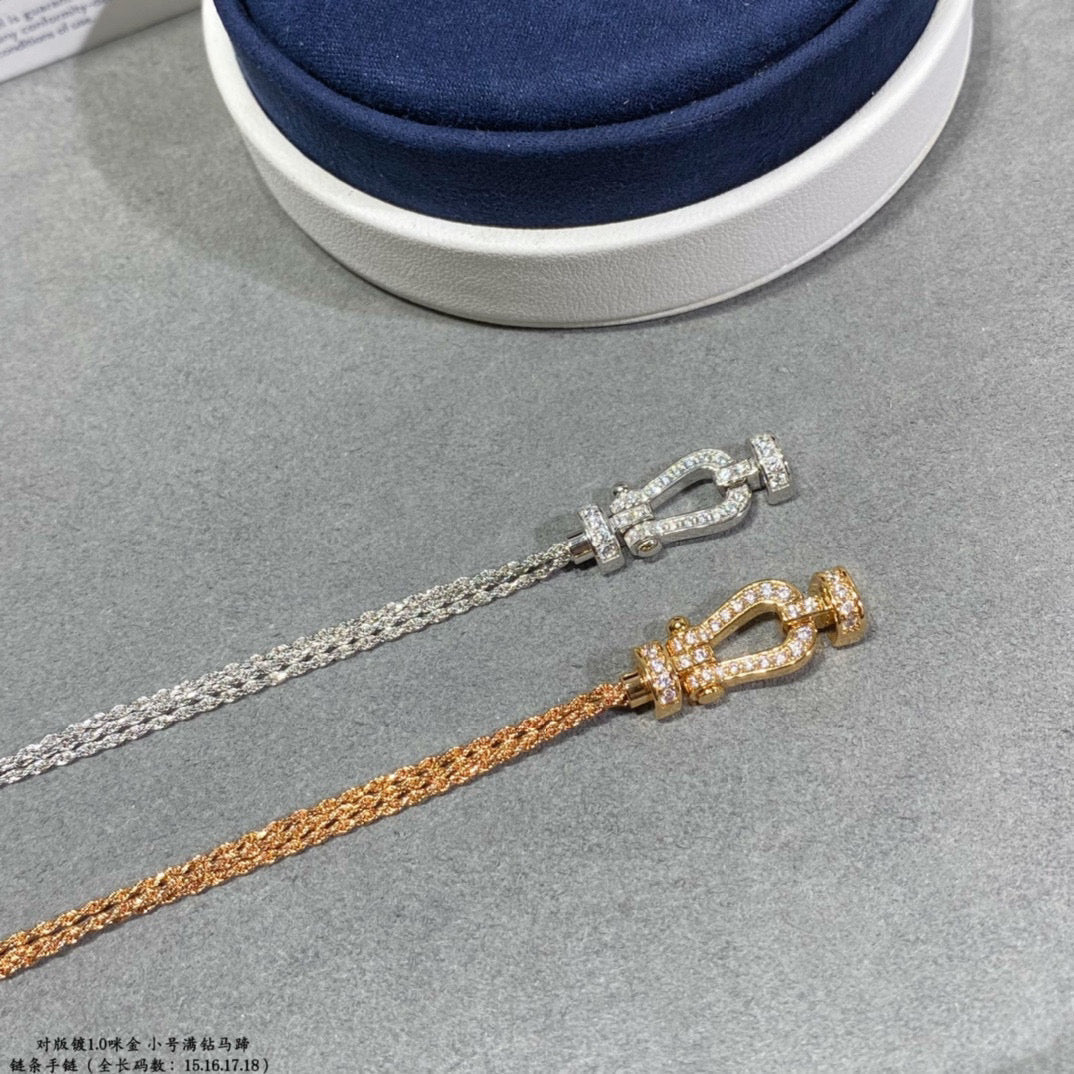 [Love Lucky]FORCE SMALL HORSESHOE  DIAMOND CHAIN ROPE BRACELET