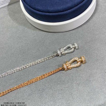 [Love Lucky]FORCE SMALL HORSESHOE  DIAMOND CHAIN ROPE BRACELET