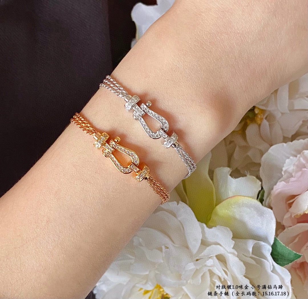 [Love Lucky]FORCE SMALL HORSESHOE  DIAMOND CHAIN ROPE BRACELET