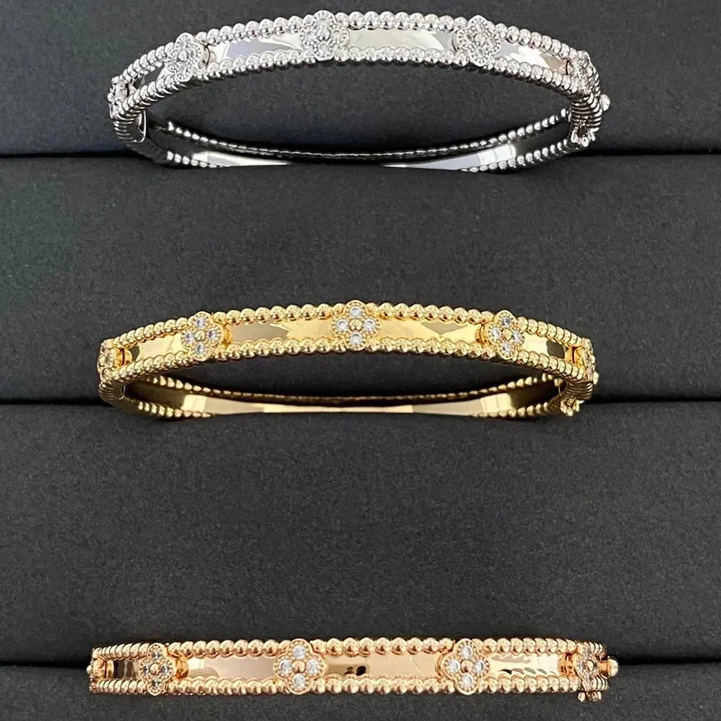 [Love Lucky]CLOVER BRACELET 4MM DIAMONDS