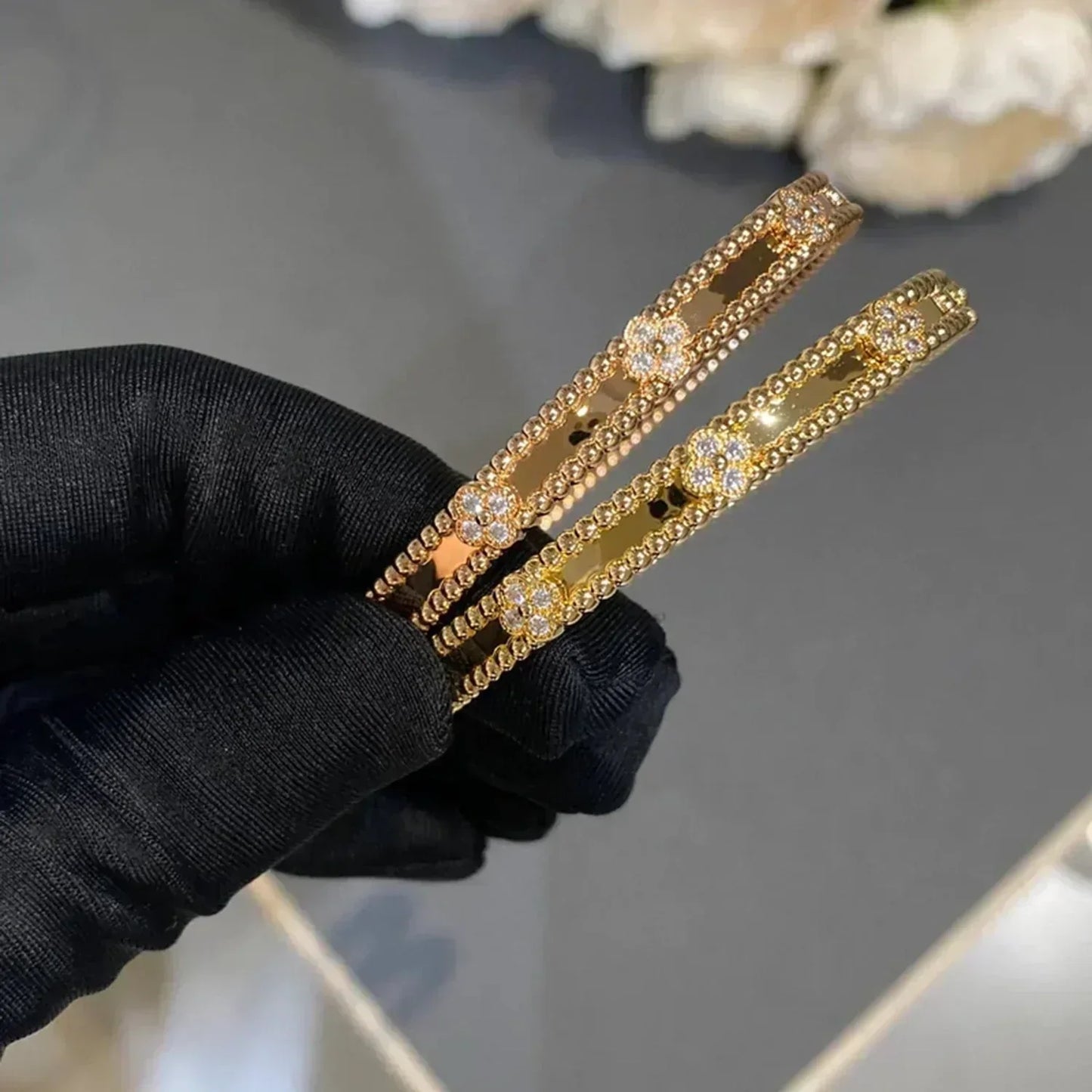 [Love Lucky]CLOVER BRACELET 4MM DIAMONDS