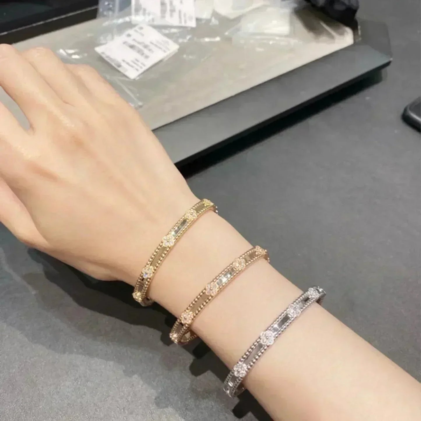 [Love Lucky]CLOVER BRACELET 4MM DIAMONDS