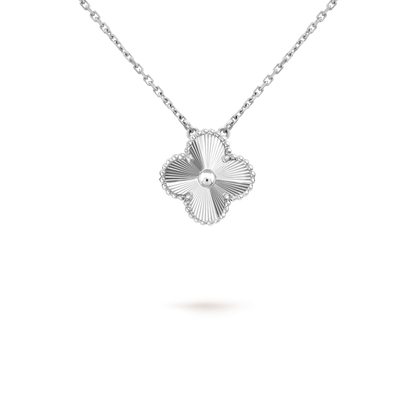 [Love Lucky]CLOVER 15MM LASER NECKLACE SILVER