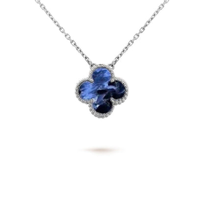[Love Lucky]CLOVER 15MM PIETERSITE NECKLACE SILVER