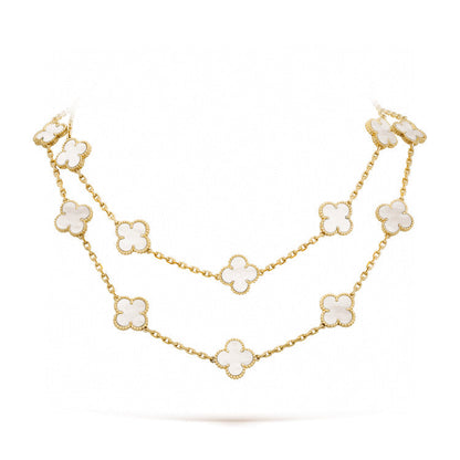 [Love Lucky]CLOVER 20 MOTIFS WHITE MOP NECKLACE