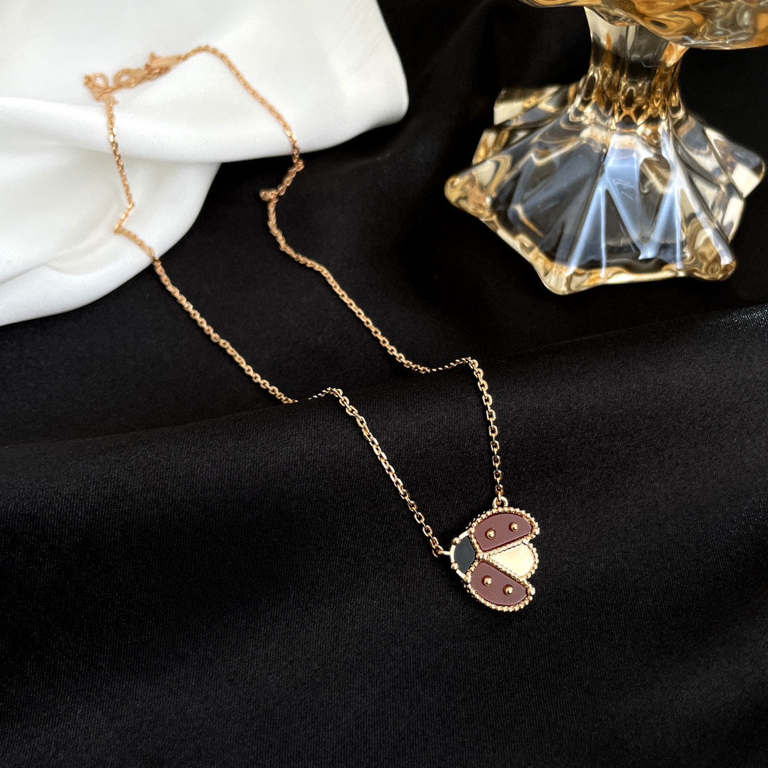[Love Lucky]LUCKY  CARNELIANS LADYBUG NECKLACE