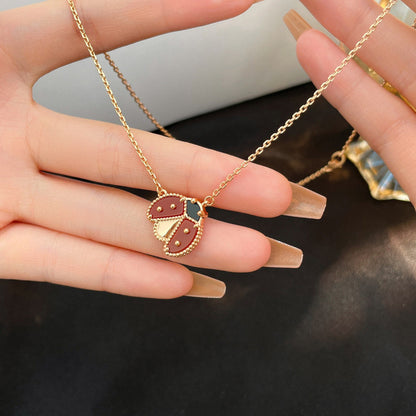 [Love Lucky]LUCKY  CARNELIANS LADYBUG NECKLACE