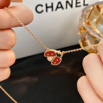 [Love Lucky]LUCKY  CARNELIANS LADYBUG NECKLACE
