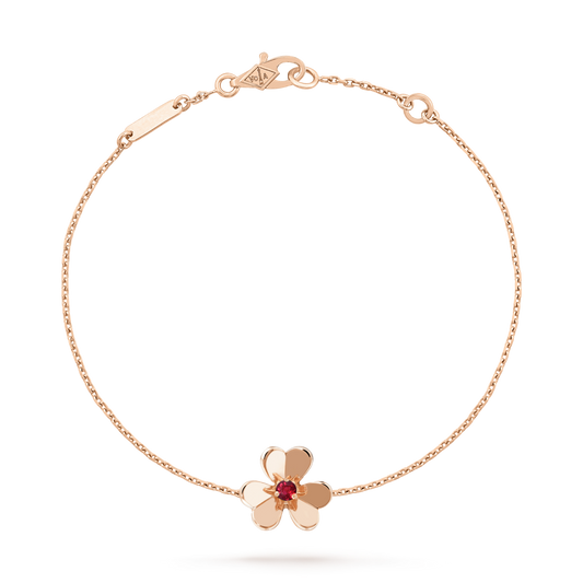 [Love Lucky]FRIVOLE GOLD FLOWER PINK MALACHITE BRACELET