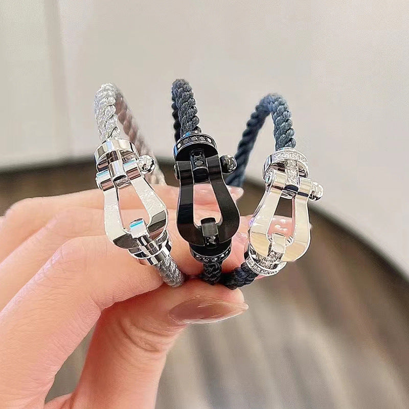 [Love Lucky]FORCE LARGE HORSESHOE NO DIAMOND BRACELET ROSE GOLD