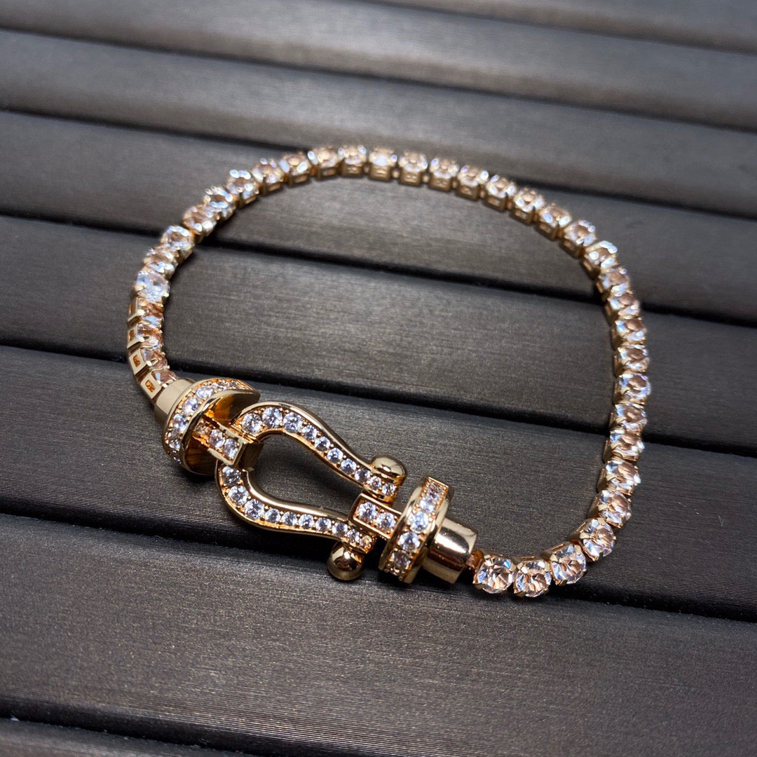 [Love Lucky]FORCE  HORSESHOE  DIAMOND TENNIS BRACELET
