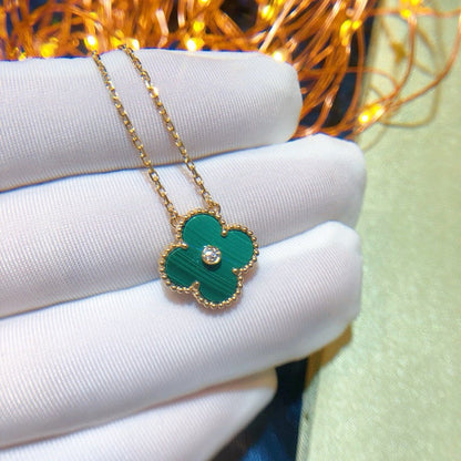 [Love Lucky]CLOVER 15MM DIAMOND TURQUOISE NECKLACE