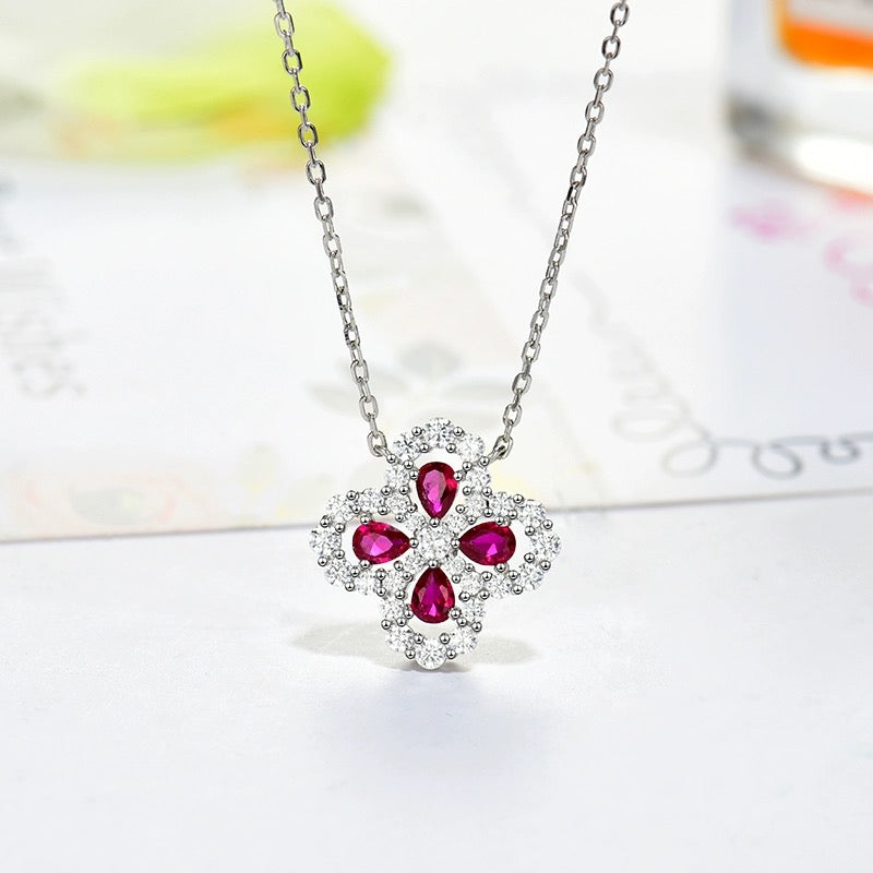 [Love Lucky]LOOP NECKLACE FULL MOTIF DIAMOND 16MM MULTIPLE COLORS