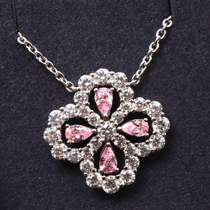 [Love Lucky]LOOP NECKLACE FULL MOTIF DIAMOND 16MM MULTIPLE COLORS