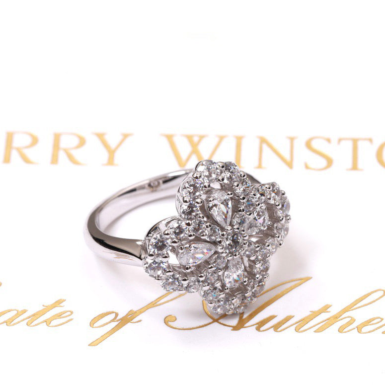 [Love Lucky]LOOP RING FULL MOTIF DIAMOND 16MM SILVE