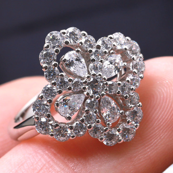 [Love Lucky]LOOP RING FULL MOTIF DIAMOND 16MM SILVE