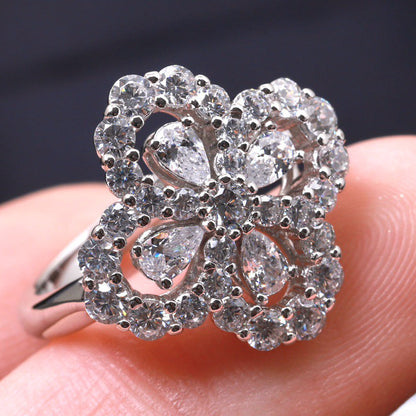 [Love Lucky]LOOP RING FULL MOTIF DIAMOND 16MM SILVE