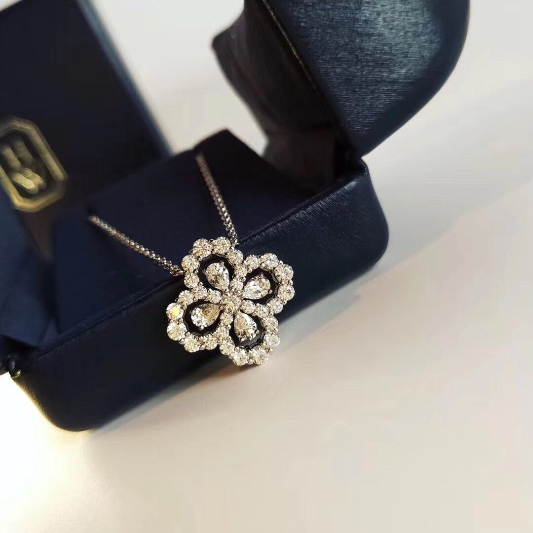 [Love Lucky]LOOP NECKLACE FULL MOTIF DIAMOND 16MM MULTIPLE COLORS