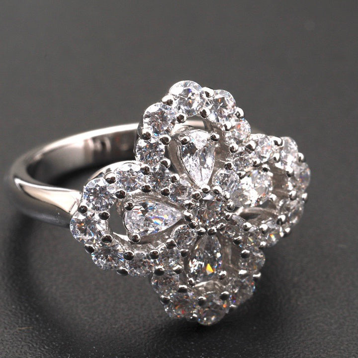 [Love Lucky]LOOP RING FULL MOTIF DIAMOND 16MM SILVE