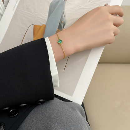 [Love Lucky]CLOVER BRACELET MALACHITE 1 MOTIF
