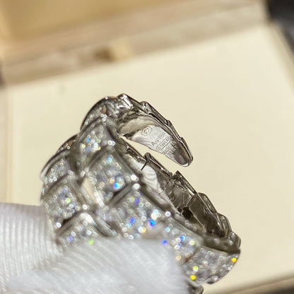 [Love Lucky]SERPENTI DOUBLE RING SILVER DIAMOND PAVED