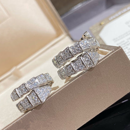 [Love Lucky]SERPENTI DOUBLE RING SILVER DIAMOND PAVED
