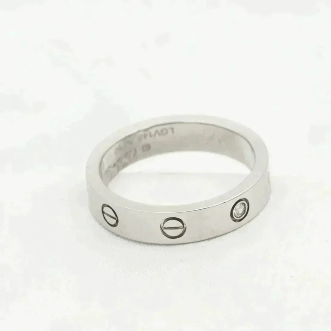 [Love Lucky]LOVE RING 4MM 1 DIAMOND SILVER