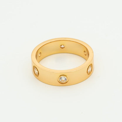 [Love Lucky]LOVE RING 5.5MM 6 DIAMONDS PINK GOLD