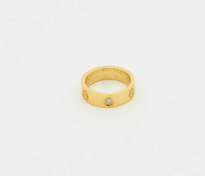 [Love Lucky]LOVE RING 5.5MM 3 DIAMONDS GOLD