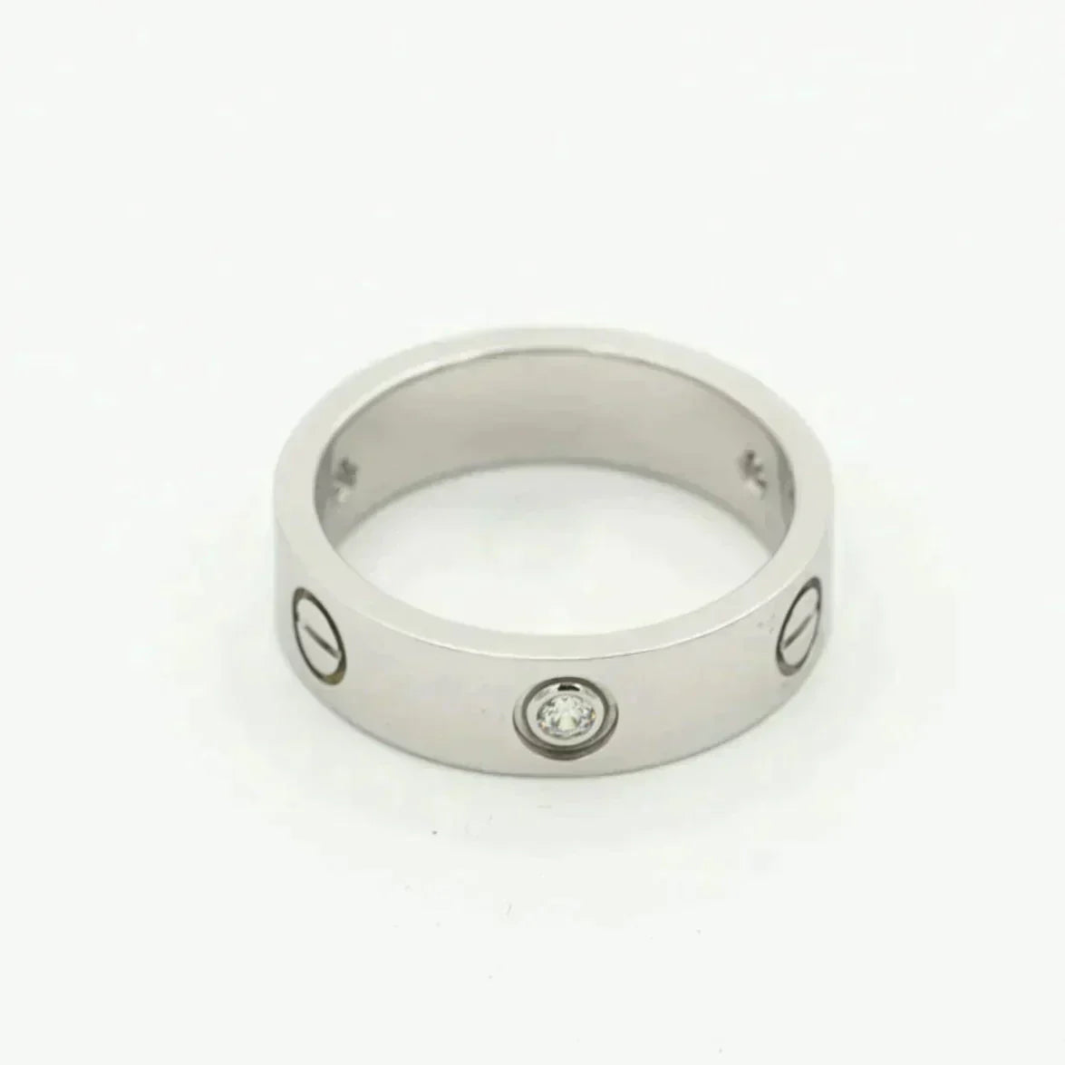 [Love Lucky]LOVE RING 5.5MM 3 DIAMONDS SILVER