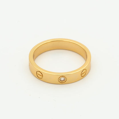 [Love Lucky]LOVE RING 4MM 1 DIAMOND PINK GOLD