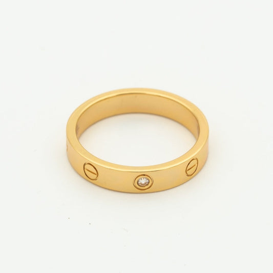 [Love Lucky]LOVE RING 4MM 1 DIAMOND PINK GOLD