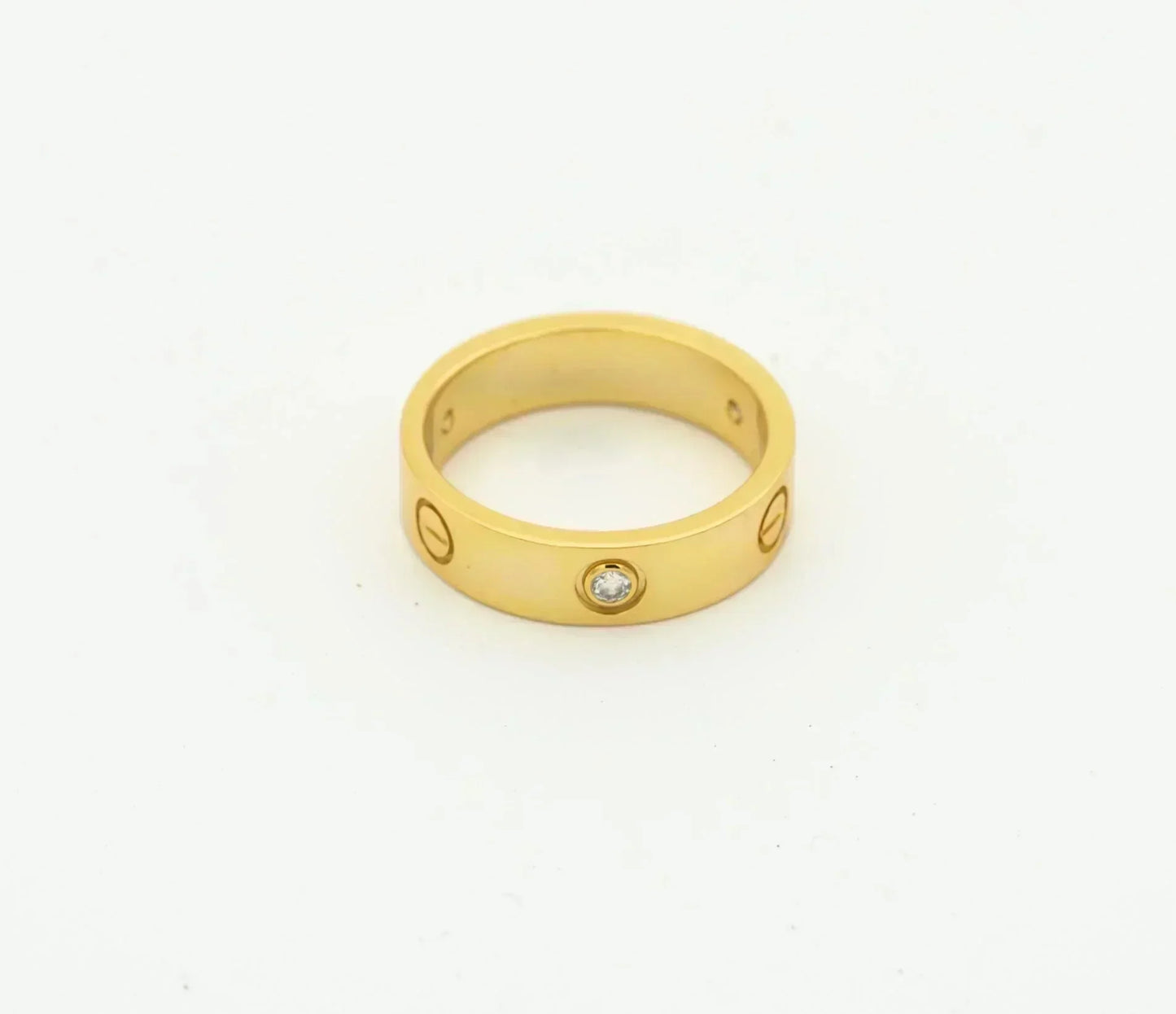 [Love Lucky]LOVE RING 4MM 1 DIAMOND GOLD