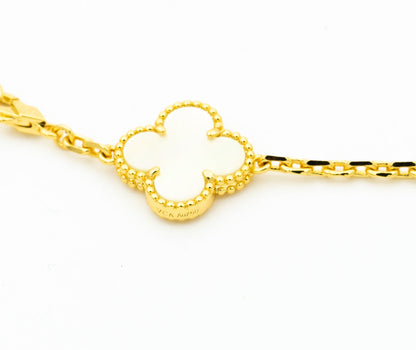 [Love Lucky]CLOVER BRACELET 5 MOTIFS ONYX MOP