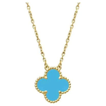 [Love Lucky]CLOVER 15MM VINTAGE TURQUOISE NECKLACE