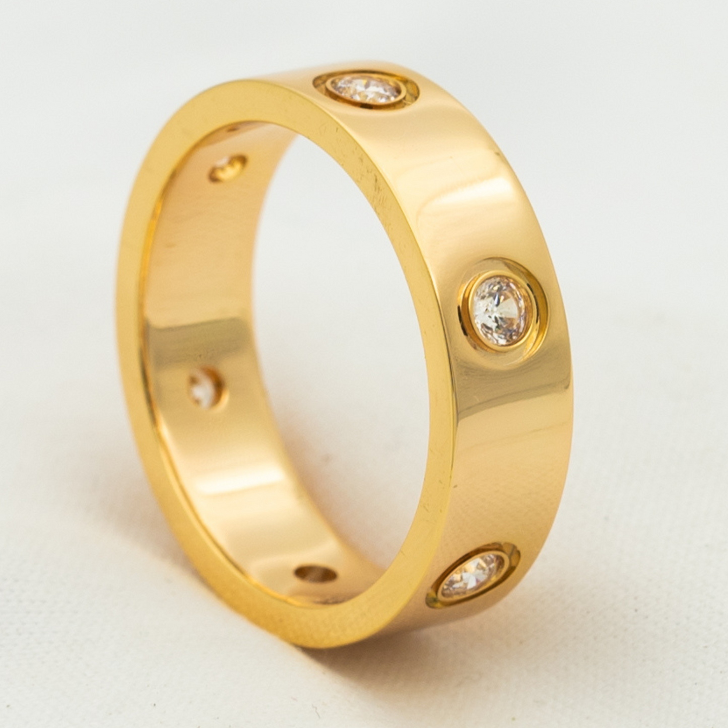 [Love Lucky]LOVE RING 5.5MM 6 DIAMONDS PINK GOLD