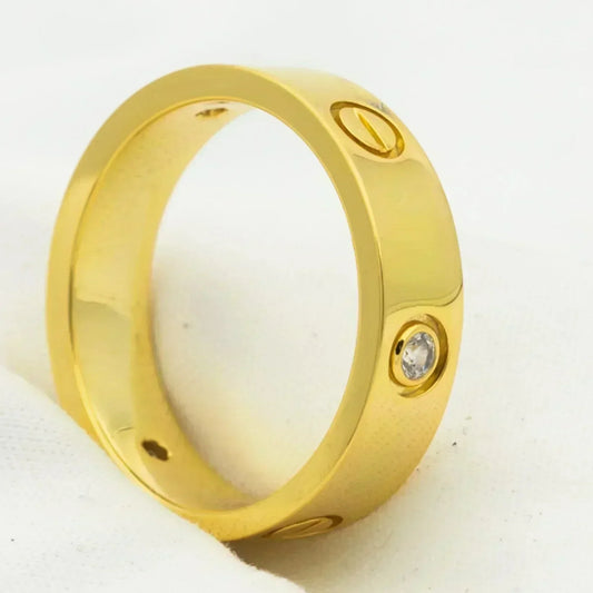 [Love Lucky]LOVE RING 5.5MM 3 DIAMONDS GOLD