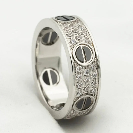 [Love Lucky]LOVE RING 5.5MM DIAMONDS PAVED CERAMIC