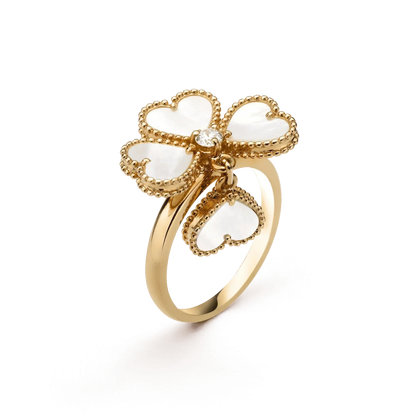 [Love Lucky]SWEET CLOVER WHITE MOP RING