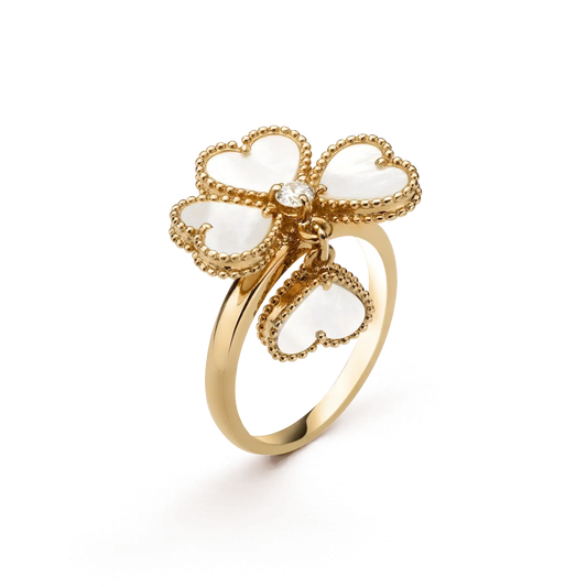 [Love Lucky]SWEET CLOVER WHITE MOP RING