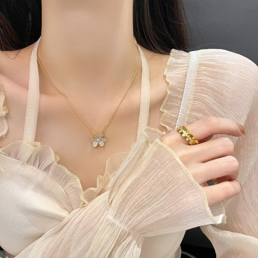 [Love Lucky]FLOWER DIAMOND NECKLACE