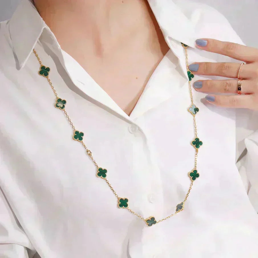 [Love Lucky]CLOVER 20 MOTIFS MALACHITE GOLD