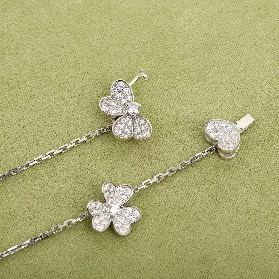 [Love Lucky]FRIVOLE SILVER 9 FLOWERS NECKLACE